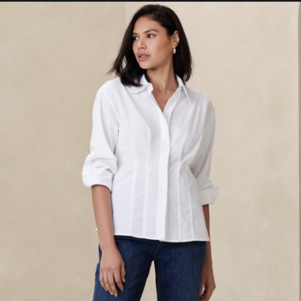 Banana Republic Fitted Poplin Shirt NWT Sz Sm
